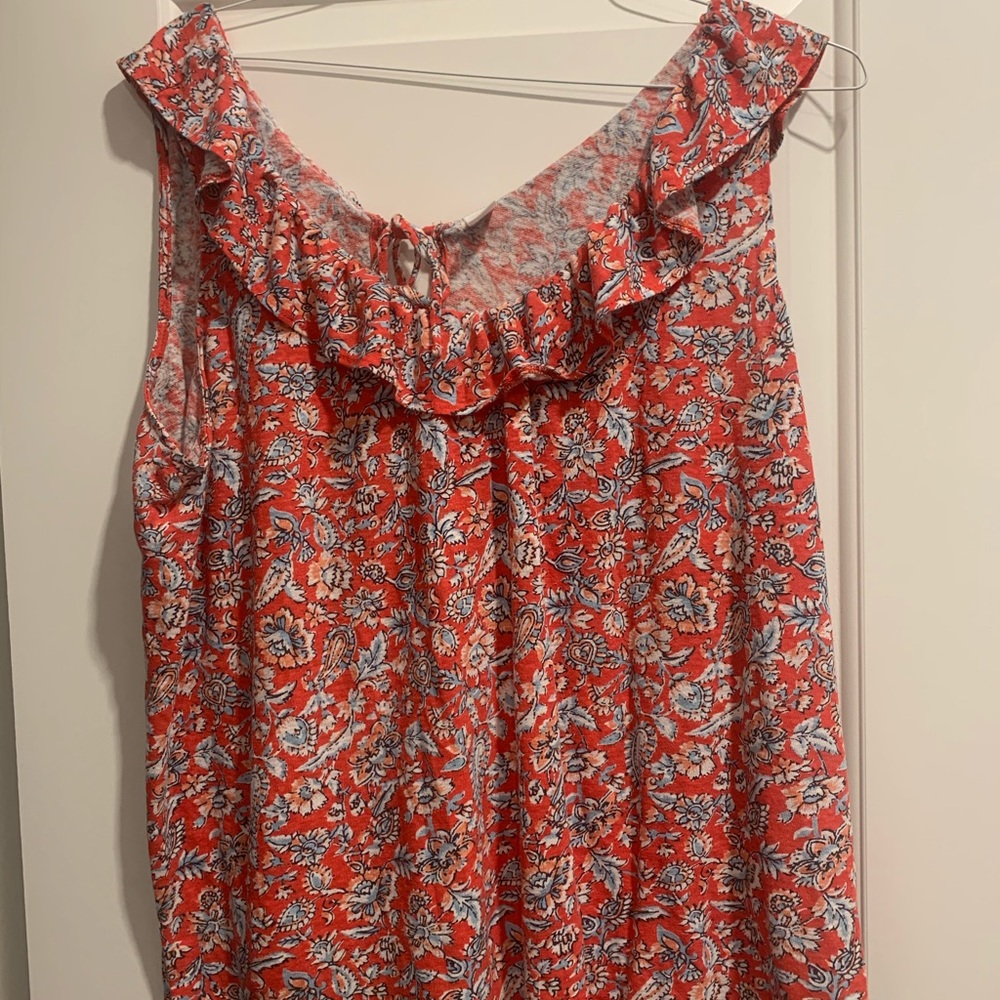 Old Navy Women's Ruffled Orange Linen Sleeveless
